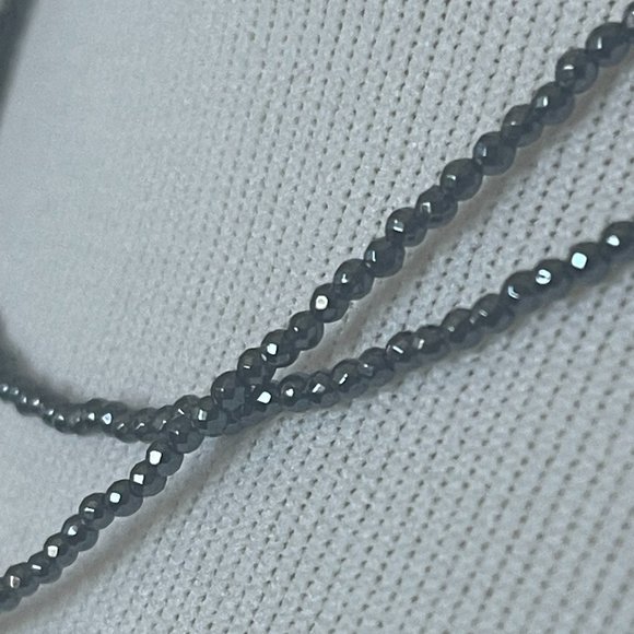 Petite Gemstone Iron Grey Hematite Choker Necklace | 18" | NWT - Picture 4 of 5